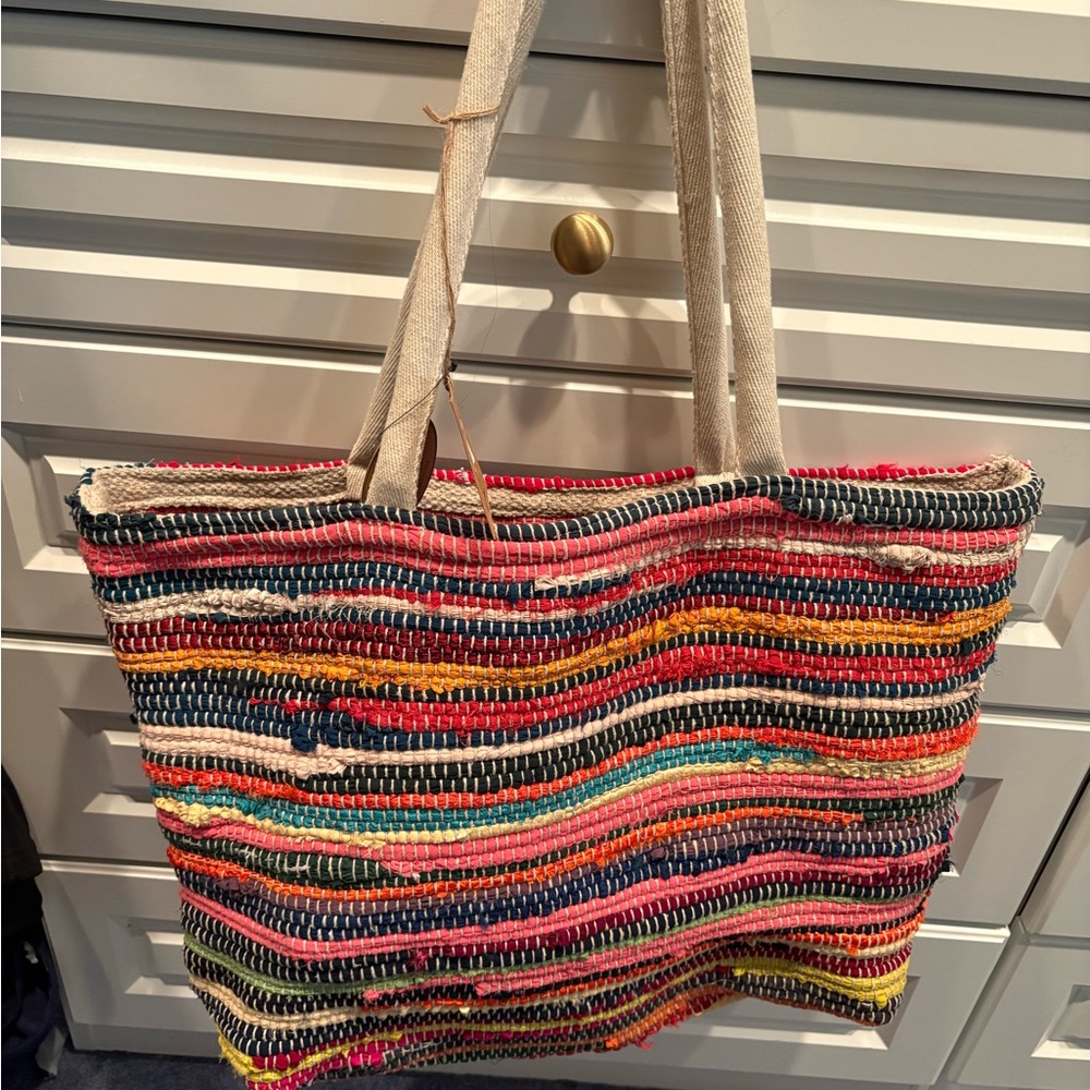 Colorful Striped Tote Bag